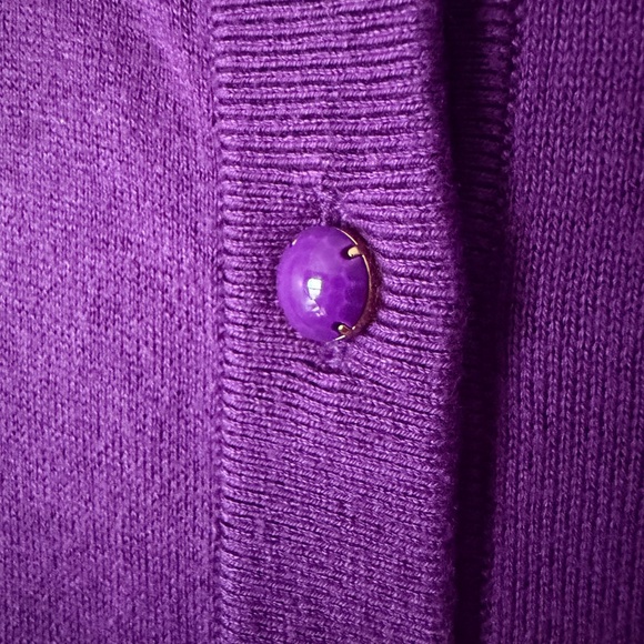 KATE SPADE LIVE COLORFULLY Woman's Purple Silk/Cotton Cardigan Sweater, Small - Picture 5 of 11